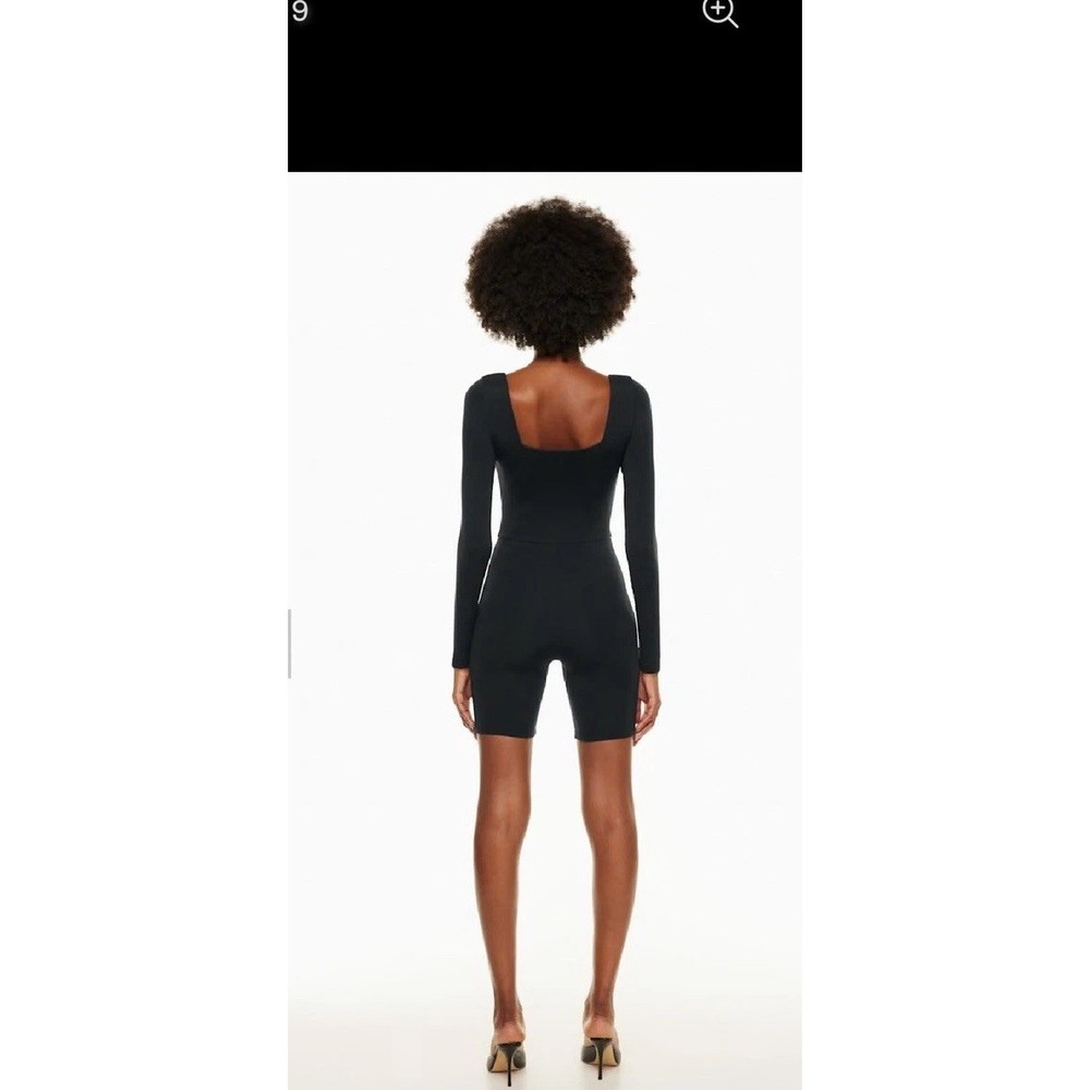 Aritzia Babaton Contour Square Neck Long Sleeve Romper Womens Small Black - Picture 4 of 11